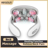 ZZOOI Neck Massage Instrument Intelligent Electric  Rechargeable  Heating  Hot Pressing  Magnetic Pulse Neck Massage Instrument