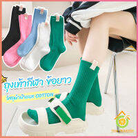 Thai Pioneers ถุงเท้ากีฬา ข้อยาว ผ้าฝ้าย ถุงเท้าข้อกลาง แฟชั่นฤดูใบไม้ร่วง womens socks