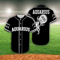 Aquarius Zodiac Sign Baseball Jersey Zodiac Lovers Gift Aquarius Birthday Gift U