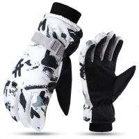 【LZ】❍✾  Graffiti inverno masculino feminino cood-prova luvas quentes à prova dwaterproof água antiderrapante engrossar velo luvas térmicas para esqui motocicleta ciclismo