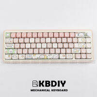 KBDiy MOA รายละเอียด PBT ปุ่มกดอะนิเมะน่ารักหมูธีม140หมวกที่สำคัญชุด MAC ข้อความเหมือนกับที่กำหนดเองสำหรับวิศวกรรมแป้นพิมพ์อุปกรณ์เล่นเกม