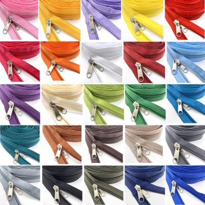5# 10 meters Zippers Rolls with 10pcs Double Sliders For DIY Sewing Garment Clothes Jackets Accessories Door Hardware Locks Fabric Material