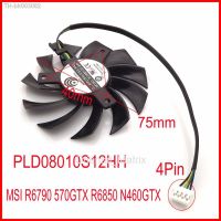 ✷❡ Free Shipping PLD08010S12HH 12V 0.35A 75mm For MSI R6790 570GTX R6850 N460GTX Graphics Card Cooling Fan