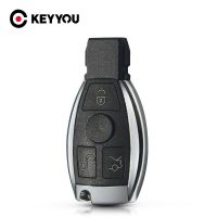 KEYYOU ปลอกกุญแจกุญแจรีโมตอัจฉริยะสำหรับ Mercedes Benz ปี2000 + เคสกุญแจ3ปุ่มสไตล์ NEC และ BGA