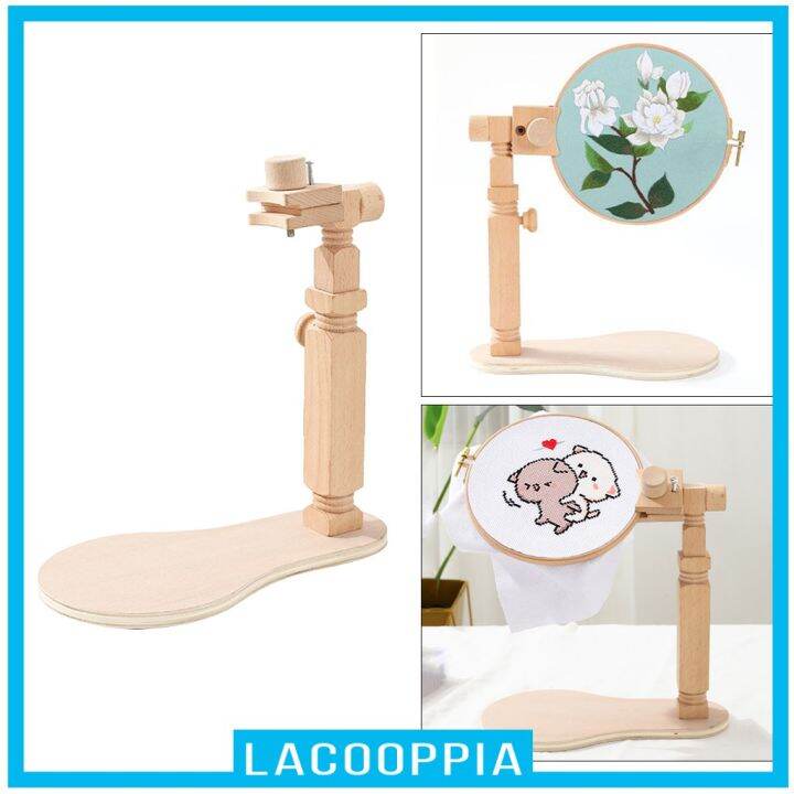 lacoopia-ขาตั้งไม้สําหรับจักรเย็บผ้าปรับได้-360-องศา