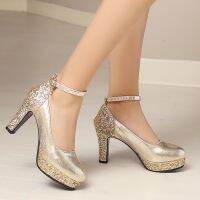 ┇ LAPOLAKA 2019 dropship big size 32-43 Bride 39;s Bridesmaid women shoes pumps high heels bling ankle-strap shoes woman