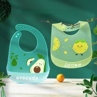 Waterproof Soft Baby Bibs Transparent Silicone Saliva Dripping Banana Feeding Bib Cartoon Print Adjustable Aprons Burp Cloths