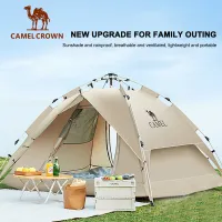 CAMEL CROWN 3-4 People Outdoor Tent Thickened Portable Fully Automatic Pop-up Camping Field Picnic Rain-proof