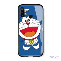 สำหรับ Vivo Y17 Y15 Y12 1902 Y3 Luxury การ์ตูน Doraemon เคสมือถือลายแมว Glossy กระจกเทมเปอร์กลับเคสห่อหุ้มเคสโทรศัพท์