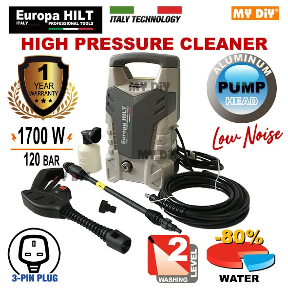 MYDIY Online2u Europa Hilt Water Jet 120 Bar 1700W Pressure Washer