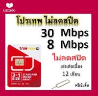 ซิมโปรเทพ 30-8 Mbps ไม่ลดสปีด เล่นไม่อั้น โทรฟรีทุกเครือข่ายได้ แถมฟรีเข็มจิ้มซิม