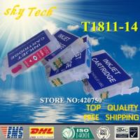 เติมเงินตลับหมึกเติบโต T1811 - T1814 Xp-305เหมาะสำหรับ Epson Xp-202 Xp-102 Xp-405 Xp-205 Xp-402ด้วยชิปโค้งที่ว่างเปล่า