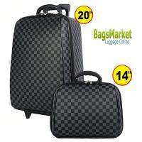 BagsMarket Luggage Wheal กระเป๋าเดินทางล้อลาก ระบบรหัสล๊อค เซ็ทคู่ ขนาด 20 นิ้ว/14 นิ้ว Louise Grey Classic Code F7719-20