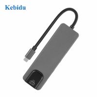 Kebidu Hdmi 4K Usb ฮับ C ไปยังกิกะบิตอีเธอร์เน็ต Rj45อะแดปเตอร์แลนประเภท Hub 5 In 1สำหรับ Mac Book Pro Thunderbolt 3 Usb-C Charge