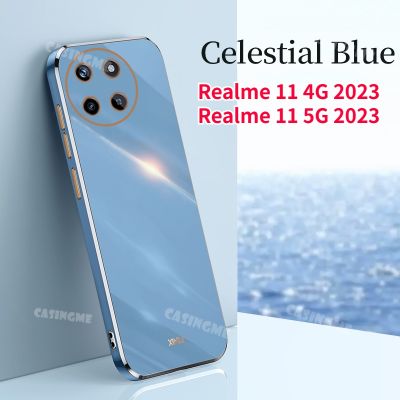 Realme เคสใส่โทรศัพท์หรู11 4G 2023สำหรับ Realme11 11Realme Realme 11 4G NFC 5G ชุบ6D ซิลิโคนนิ่มเคสมือถือกันกระแทกฝาหลัง