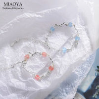 MIAOYA สร้อยข้อมือรูปทรงสตรอเบอร์รี่สีชมพูโชคดีสร้อยข้อมือวันวาเลนไทน์ปัจจุบันเครื่องประดับแฟชั่น