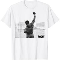 เสื้อยืด พิมพ์ลายโปสเตอร์ภาพยนตร์ Rocky Fist สีเทา สําหรับผู้ใหญ่  T74G