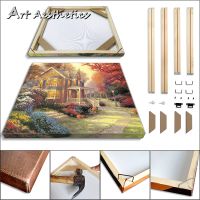 【CW】 Wood Photo Frame Big Picture Canvas Painting Poster Wall Painting DIY Support Custom Size