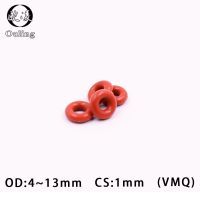 10 Buah/Banyak Silikon Merah Cincin Silikon O Cincin 1Mm Ketebalan OD4/5/6/7/8/9/10/11/12/13Mm Karet O-Cincin Seal Gasket ORing Mesin Cuci