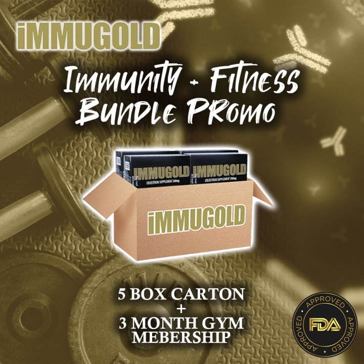 Immugold Colostrum Supplement 5 Box Carton Fitness + Immunity Promo