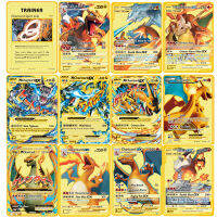 Pokemon 27 รูปแบบCharizard Boss VMAX GX MEGAการ์ดโลหะทองSuperคอลเลกชันเกมอะนิเมะการ์ดของเล่นเด็กคริสต์มาสของขวัญ-Chuieri