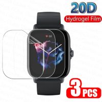 3Pcs Hydrogel Protective Film Xiaomi Huami Amazfit GTS 3 Full Cover Screen Protector for Amazfit GTS 4 2 2e 2mini Film Not Glass Wires  Leads Adapters