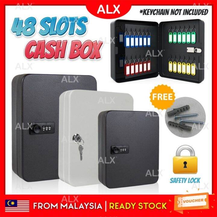 ∋ ☌ ALX 48 Slots Dial Security Safety Key Box Personal Home Office Safe ...