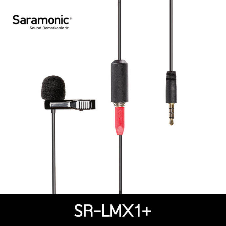 saramonic-ไมโครโฟนหนีบปกเสื้อ-sr-lmx1-หัวแจ็ค-3-5mm-trrs-สายต่อยาวได้-6-เมตร