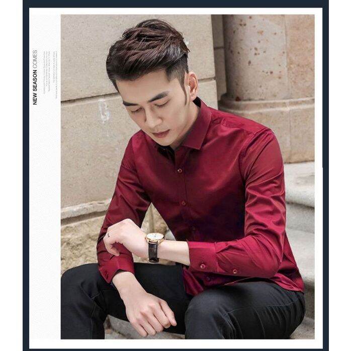 ready-stock-at-malaysia-men-formal-button-smart-casual-plus-size-long-sleeve-slim-fit-baju-kemeja-suit-shirt