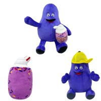 GDSELL ตุ๊กตาสัตว์ยัดไส้ ตุ๊กตาหมวกสีเหลือง grimace ตุ๊กตาผ้านุ่ม หมวกสีเหลือง grimace ของเล่นคู่นอนหลับ น่ารักน่ารักๆ ของตกแต่งบ้าน