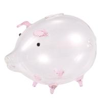 Pig Piggy Bank Coin Saving Box Cute Transparent Glass Souvenir Birthday Gift For Children Kids
