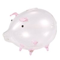 Pig Piggy Bank Coin Saving Box Cute Transparent Glass Souvenir Birthday Gift For Children Kids