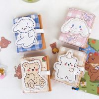 Chic Japan and South Korea bear wallet cartoon womens short zero wallet button type three fold Pu card bag button type  JR1T