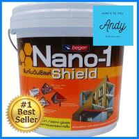 สีน้ำทาภายนอก BEGER NANO1 SHIELD BASE A กึ่งเงา 9 ลิตรWATER-BASED EXTERIOR PAINT BEGER NANO1 SHIELD BASE A SEMI-GLOSS 9L **พลาดไม่ได้แล้วจ้ะแม่**