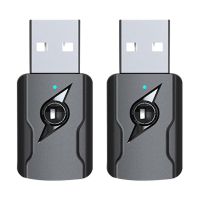 2X 4 in 1 USB Bluetooth 5.0 Wireless Transmitter Receiver 3.5mm AUx Audio Adapter for Bluetooth Speaker TV PC Car Kit