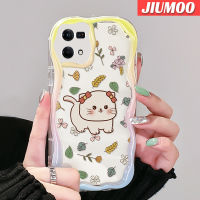 เคส JIUMOO สำหรับ OPPO Reno 7 4G Reno 8 4G F21 Pro Reno 4 Pro Reno 6เคสลายการ์ตูนแมวดอกไม้ดีไซน์ใหม่เนื้อครีมกันกระแทกแบบใสนิ่มเคสมือถือโปร่งใสลายกล้องถ่ายรูปฝาครอบป้องกันเรียบง่าย