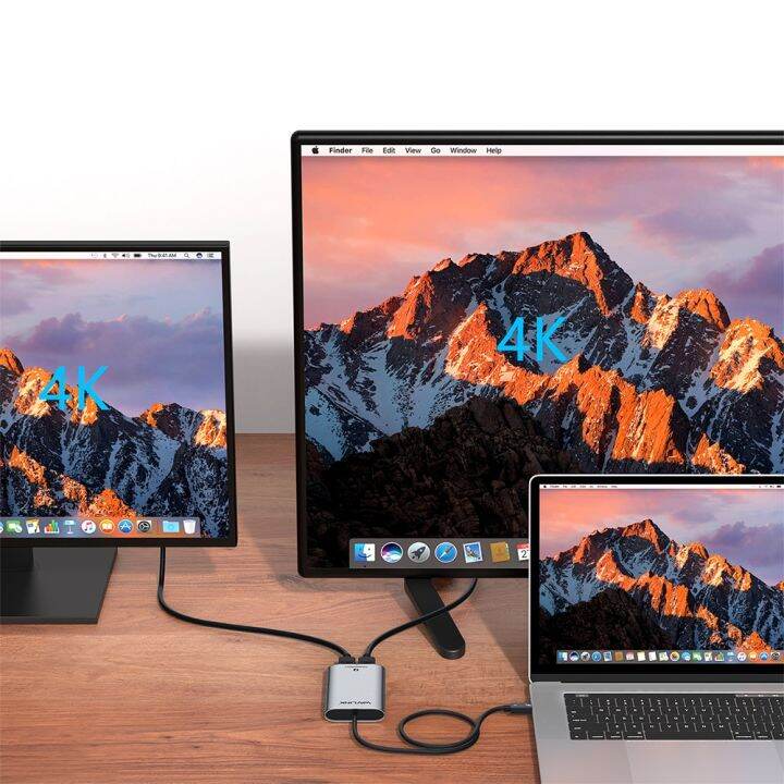 ธันเดอร์โบลต์3-dual-hdmi-copmatible-display-อะแดปเตอร์-usb-c-รองรับตัวแปลงฮับ4k-ultra-hd-display-type-c-splitter-สำหรับ-mac-os-feona