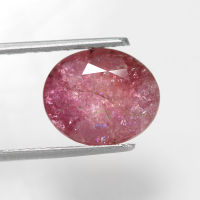 4.95 ct พลอยแท้ ทัวร์มาลีน สีชมพู แดง ทรงไข่