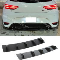 2pcs Double Layer 10 Fins Car Rear Bumper Lip For SEAT Leon Cupra MK3 5F Rear Shark Chassis Fin Style Curved Bumper Lip Diffuser