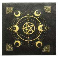 Tarot ตกแต่งตารางผ้า19.3นิ้ว Hexagram Moon Phase ผ้าปูโต๊ะโหราศาสตร์ Tarot การ์ดเกมอุปกรณ์ตกแต่งตารางสำหรับ Astrologist Divination น่ารัก