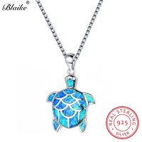 【DT】hot！ Blaike 925 Sterling Turtle Pendants Necklace Female Birthstone Choker Wedding Jewelry