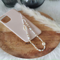 Bohemian Beach Imitation Pearl White Shell Beaded Mobile Phone Lanyard Star Letter Acrylic Beads Phone Chain for Women Jewelry