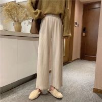 Corduroy Casual Pants Show Thin Loose and Wide Legs Pants