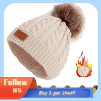 ALDRICH FASHION Kids Fur Pom Bobble Cute Toddler Beanie Hemming Hat Baby Cap Knitted Hat