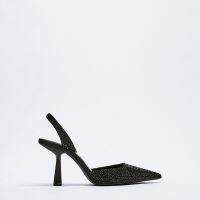 Shallow High-Heeled Shoes Lady Mules For Women 2021 Slippers Soft Cover Toe Comfort Thin Pointed Basic PU Sexy Lace-Up Rubber Ca