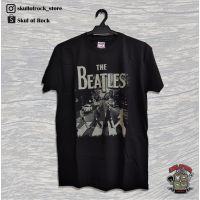 THE BEATLES ABBEY ROAD เสื้อยืดสีดำtee HITAM UNISEX FULL COTTON ROCK BAND TOR เสื้อผ้าโดย SKULL OF ROCK