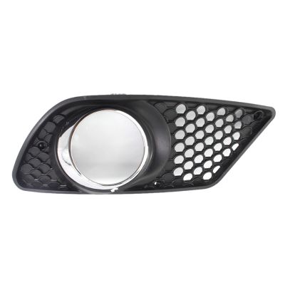 1 PCS Car Front Right Bumper Fog Light Grille Fog Lamp Grill Cover with Chrome Frame Replacement Accessories for Benz C-Class W204 2008-2010