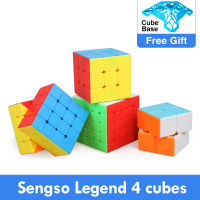 Speed Cube Bundle Shengshou Sengso Legend 4 Cubes 2X2 3X3X3 4X4 5X5 Stickerless Magic Cube ชุดของเล่นเพื่อการศึกษาสำหรับเด็ก