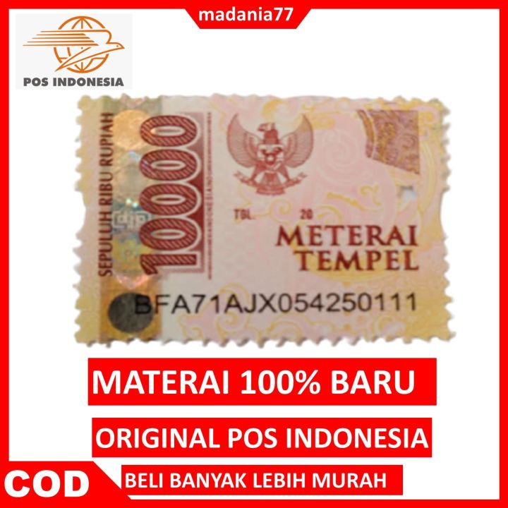 Materai 10000 10ribu Asli Baru Original 100 Kantor Pos Indonesia