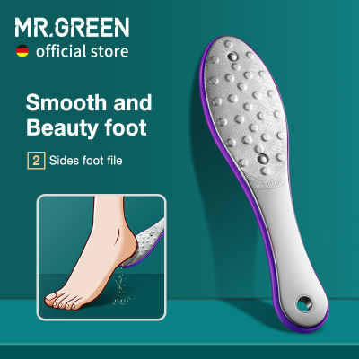 MR.GREENเท้าRaspsเท้าที่ขัดตะไบส้นเท้าProfessionalดูแลเท้าเครื่องมือสแตนเลสสตีลด้านคู่Dead Skin Pedicure Rasp